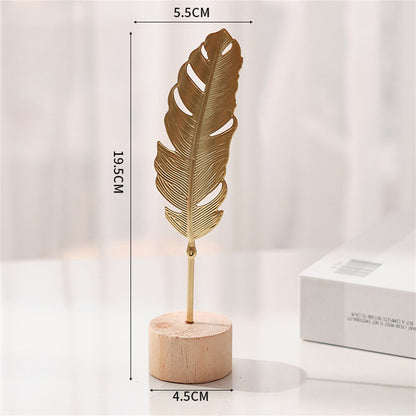 Nordic Gold Ginkgo Leaf Crafts Leaves Sculpture Luxury Living Room Decor Home Decoration Accessories Office Desktop Ornaments