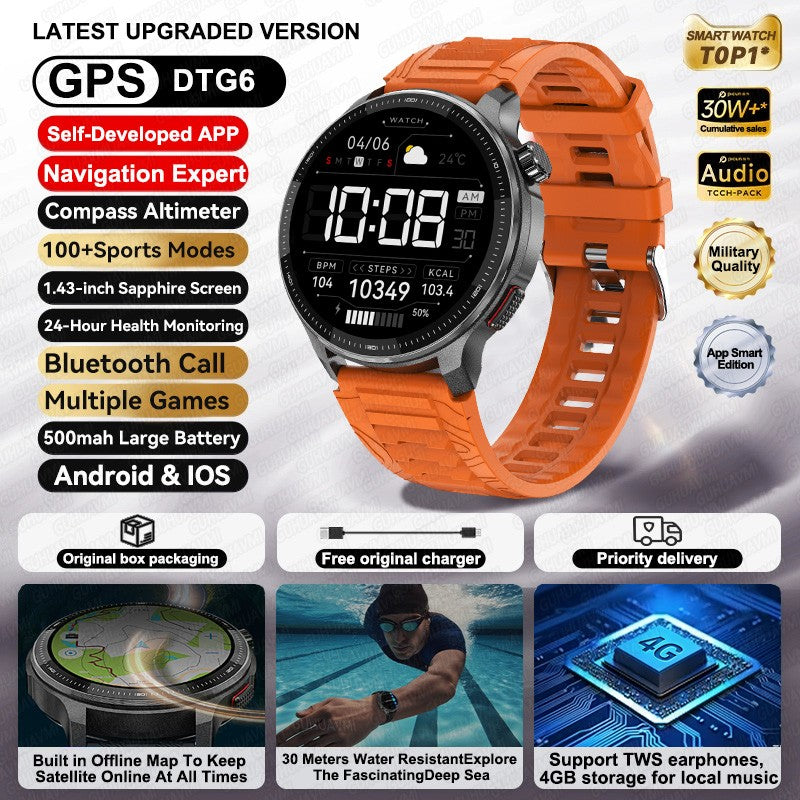 2026 Novo Militar T-Rex 3 Ultra Offline Mapa GPS Smart Watch 4GB Memória 10ATM À Prova D'Água Monitor Cardíaco Esportivo Smartwatch Masculino