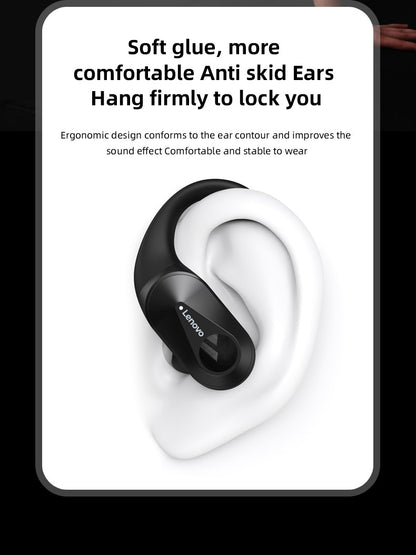 Fones de ouvido sem fio Lenovo LP75 TWS Bluetooth 5.3 com redução de ruído, gancho esportivo, estéreo HiFi, à prova d'água para jogos