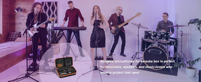 Estojo de Microfone Sem Fio para Sistema de Microfone Duplo Sem Fio JBL Estojo de Viagem Universal para Microfone Duplo Portátil para Cantar Karaokê
