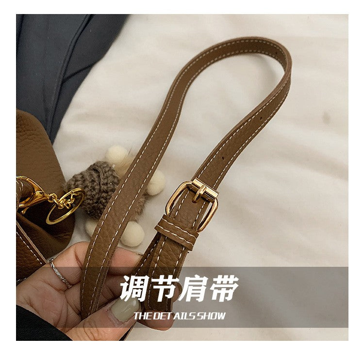 New Retro Pillow Bag Simple Solid Color Versatile Personality Single Shoulder Crossbody Bag Fashionable Niche Women's Bag