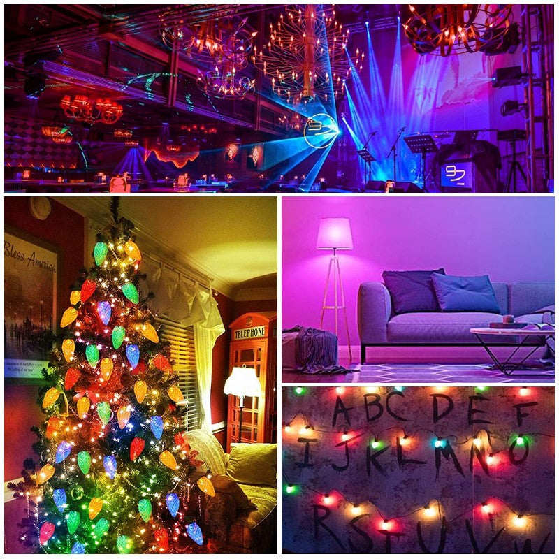 C7 Multicolor Garland Led String Lights 110V 220V E12 0.6W Waterproof Plastics Anti-Drop Festoon New Year's Brithday Light Chain