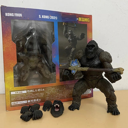 SHM Kong Do Filme Godzilla Vs Kong 2021 PVC Boneco de Ação Kaiju Monsterverse Modelo Dinossauro Brinquedos de Ação Colecionáveis Presentes