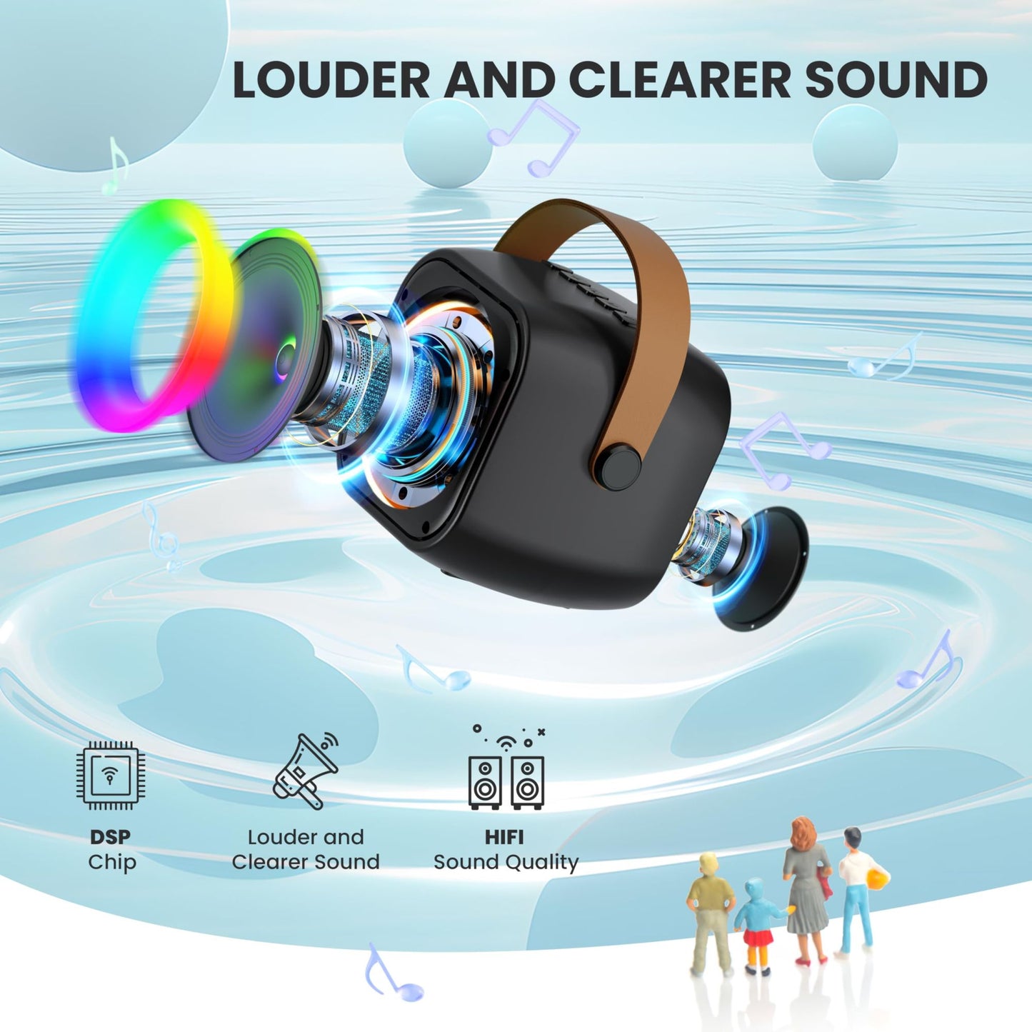Máquina de Karaokê Portátil Haomuren com 1 ou 2 Microfones Sem Fio Mini Caixa de Som Bluetooth para Crianças Cantarem Presente de Festa em Família