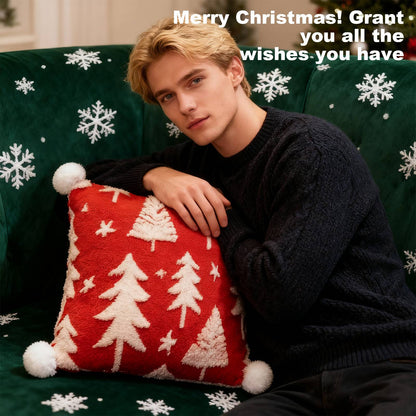 Christmas Pillow Snowflake Velvet Christmas Tree Elk Pillow Cushion Holiday Decoration Cushion Christmas Decorations