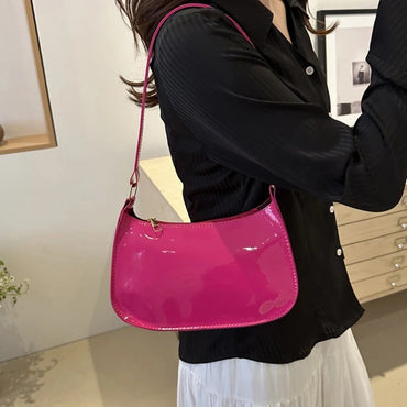 Vintage Solid Color PU Leather Shoulder Bag Stylish Women's Handbags Casual Hobo Underarm Purse for Everyday Use Bags for Women