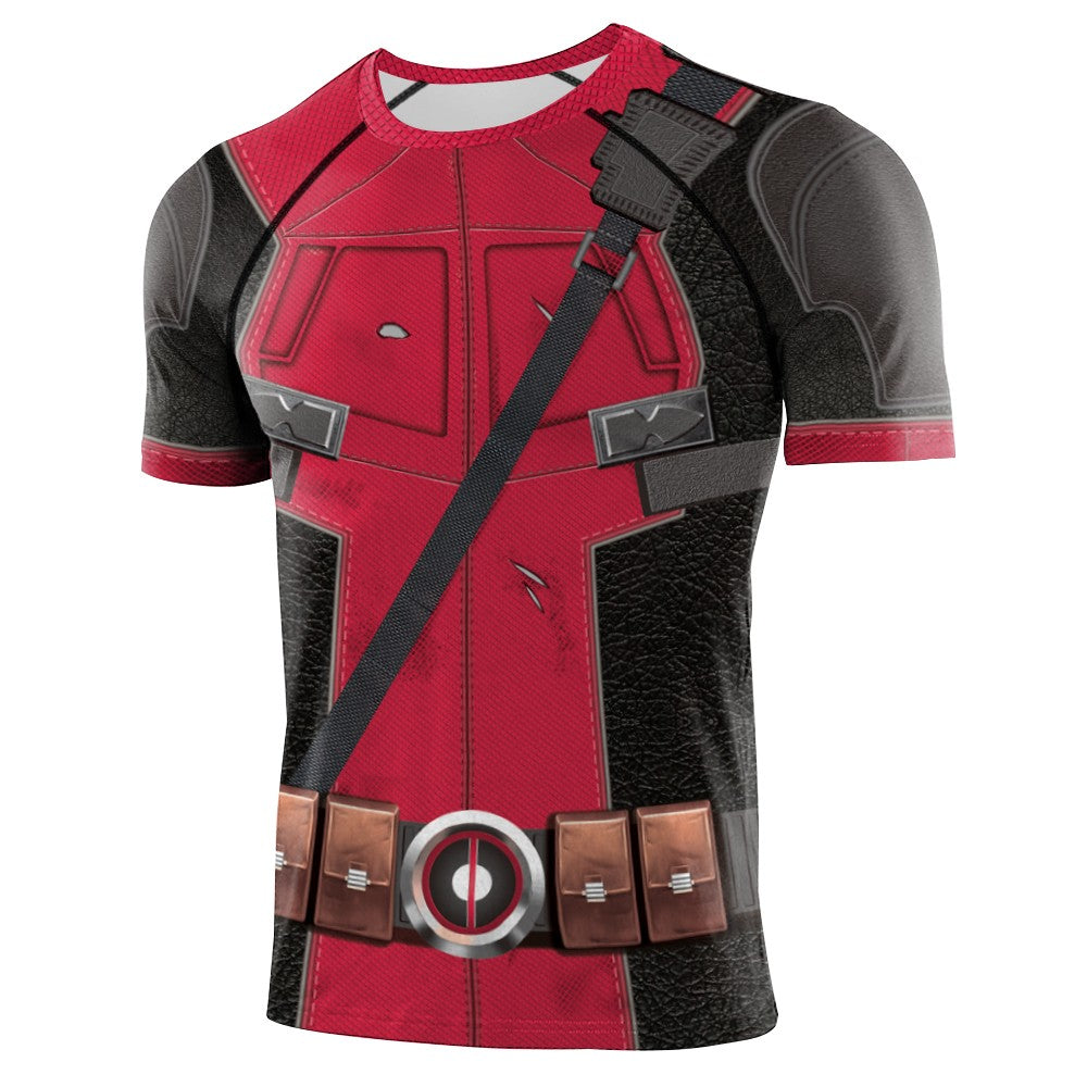 Halloween T-Shirt Red Shirt Men Tanks Halloween Cosplay Costume Hero Long Sleeved Tees Tanks Men Top Carnival Party Outfit