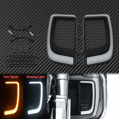 Luz LED de Seta para Motocicleta Grades Inferiores da Carenagem Preto para Harley Touring Street Glide Road Glide Electra Glide FLHTK FLTRU