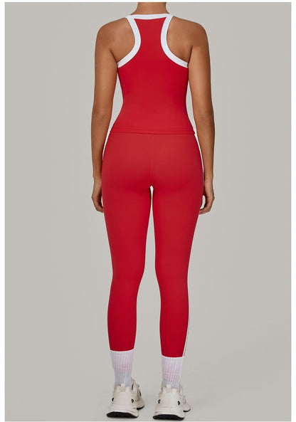 Yoga Suit Sports Fitness High Waist Peach Hip Tight Removable Padding Sports Bra Outfit Running Workout Clothes Gym Leggings Set