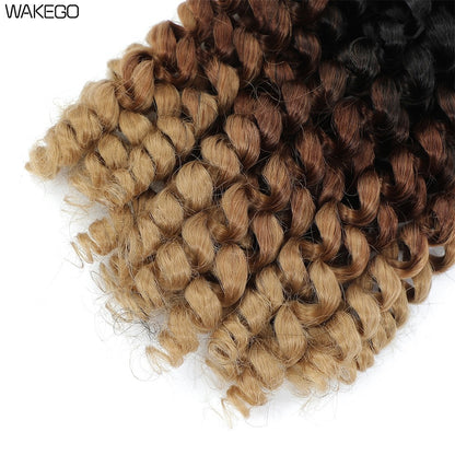 1-4 Pacotes 2X Ringlet Wand Curl Jamaican Bounce 8 polegadas Sintético Wand Curl Twist Braids Hair Crochet Cabelo Cacheado Extensões 20 Raízes