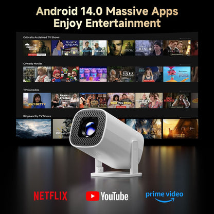 P30PRO Android 14 Smart Mini Projetor WiFi6 BT 5.0 Suporta 4K 1280 * 720P Suporta Espelhamento de Tela Projetor de Home Theater