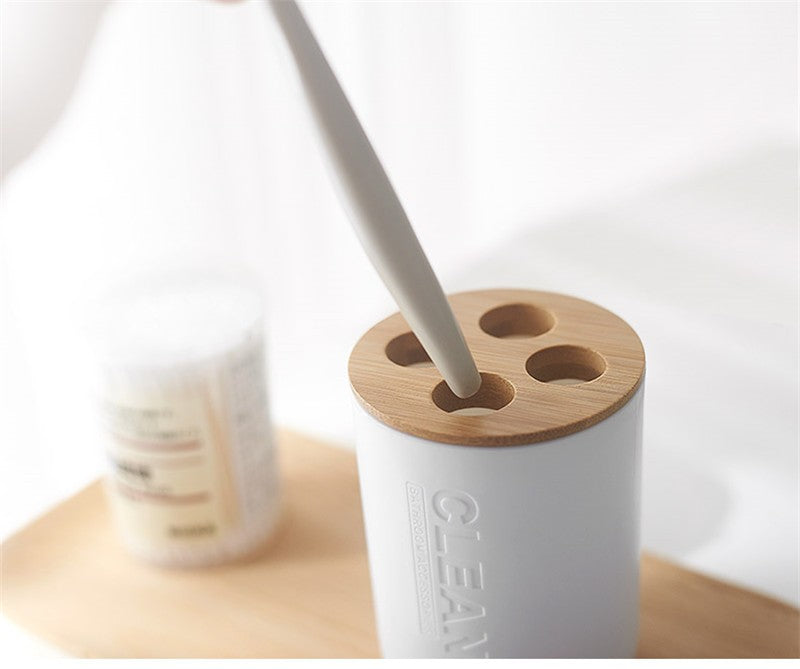 1x Acessórios de Banheiro Saboneteira Garrafa para Louça Lixeira de Banheiro Porta-Escova de Dentes Copo Suporte para Loção Escova Sanitária
