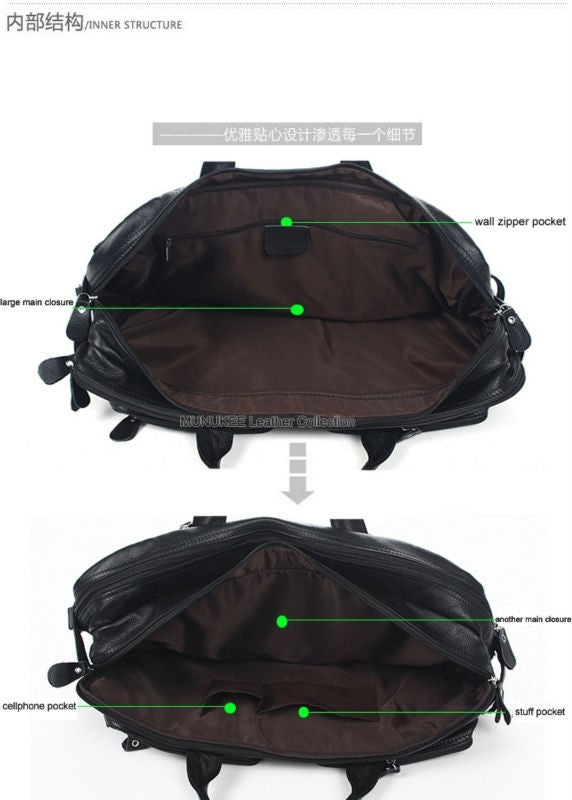 Bolsa de Viagem Masculina de Couro Genuíno Legítimo de Grão Integral Multifuncional, Bolsa de Viagem de Couro, Bolsa de Viagem Grande, Bolsa de Fim de Semana