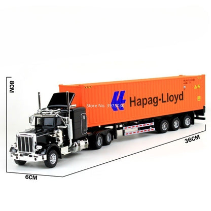 1:50 Modelos de Caminhões Pesados de Liga Leve Veículos de Contêiner Brinquedos Carro de Transporte em Miniatura com Luz e Música Pneus de Borracha Presentes para Crianças