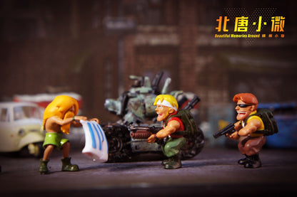1:64 Metal Slug Genuine Tide Play Figura Snk Feita à Mão Metralhadora Pesada Lança-chamas Boneca Tanque Soldado Inimigo