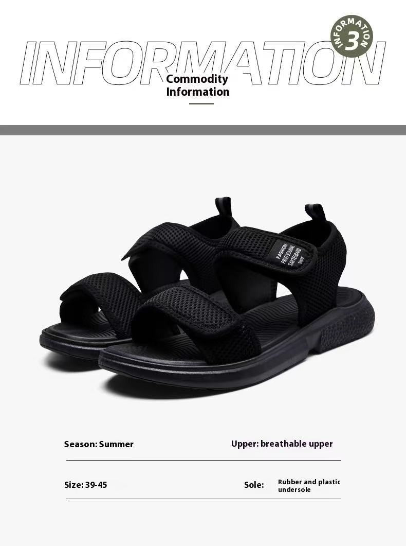 A Pair of Summer Non-Slip Men's Sandals, Casual Outdoor Soft-Soled Business Beach Shoes, Simple and Versatile Men's Shoes