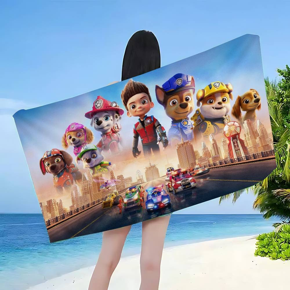 TV Paw Anime P-Patrols Anime Beach Swimming Towel Soft Absorbent Washcloth Children's Gifts For Kids Travel Camping Gym