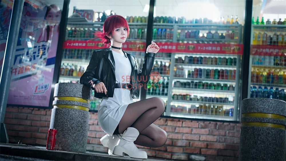 SBluuCosplay Tayama Yamada Cosplay Costume Smoking Behind the Supermarket PU Coat Dress Halloween Carnival Party Suit