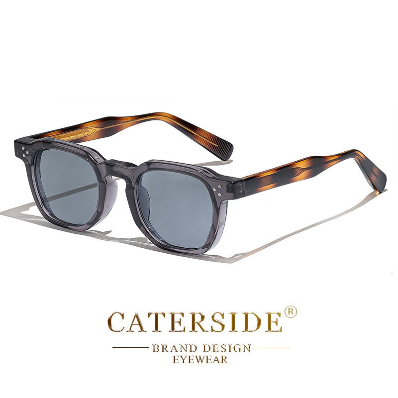 Óculos de Sol Retrô Punk CATERSIDE Masculino Armação Pequena Quadrada Design Personalizado Óculos de Sol Feminino Viagem Festa Negócios Festival Presente