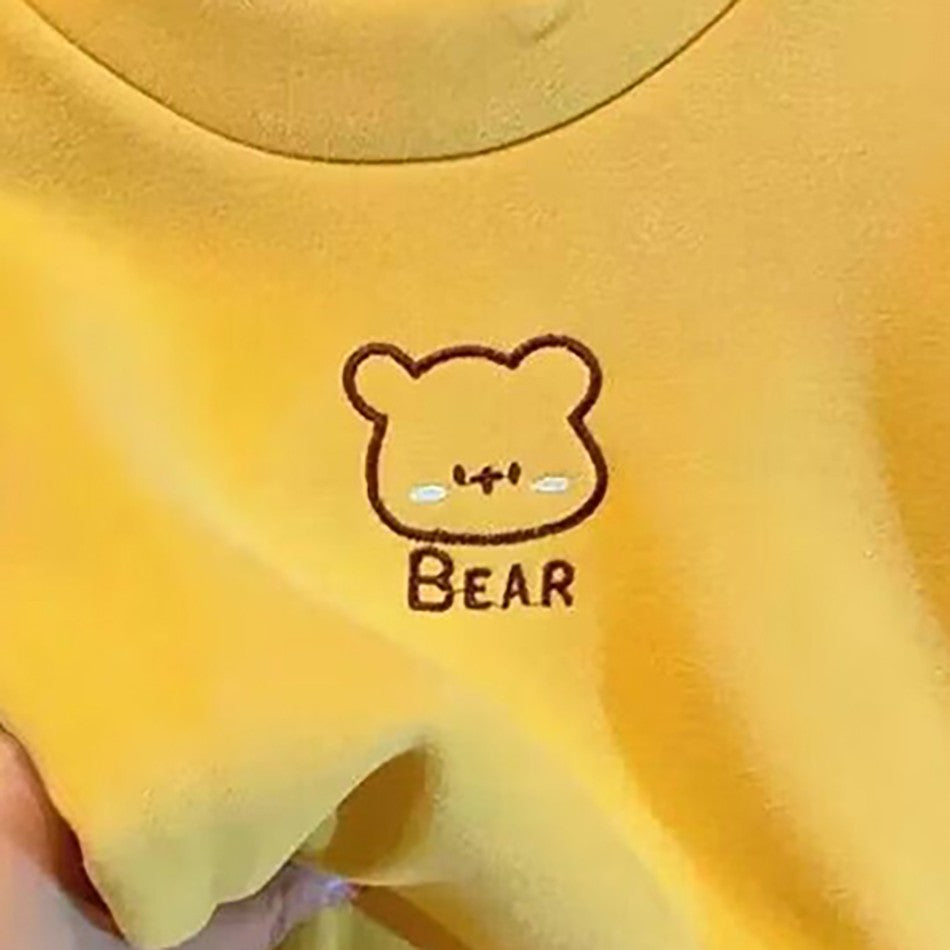 Warm and Cozy Unisex Children Fleece-Lined Base Layer Animal Sweatshirt Tops for Autumn and Winter Girls Cute Outerwear Clothes