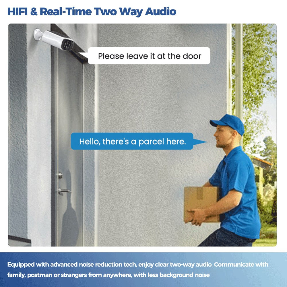 ALEVIO 2.5K Outdoor Solar Camera Wireless Cam WIFI Ultra Standby Time PIR Motion Light Color Night Vision AI Detect Battery Cam