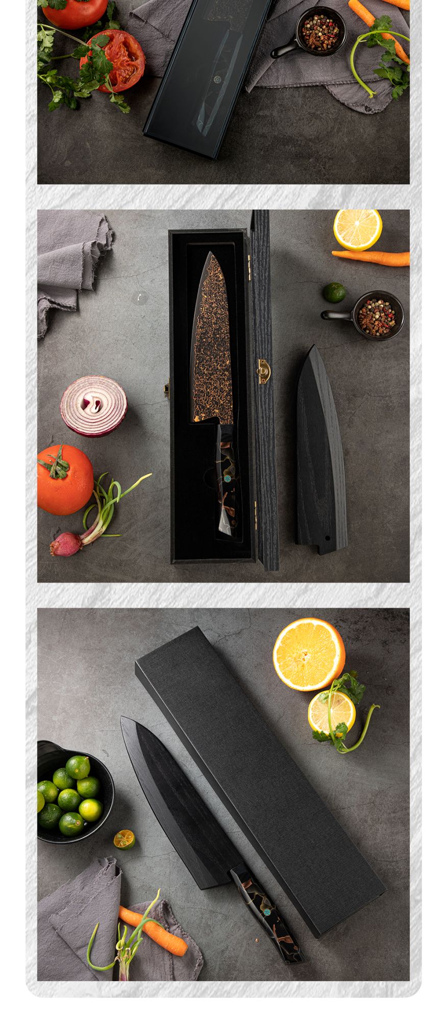 Conjunto de facas de aço Damasco japonês 37 camadas com cobre VG10, facas de cozinha, chef, bife, multiuso, frutas, para descascar, com cabo de resina de malha