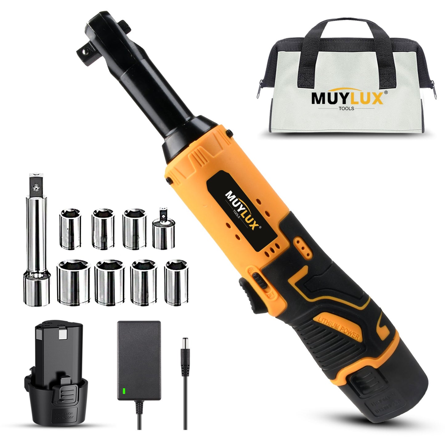Chave de impacto elétrica 12V sem fio, chave de catraca angular elétrica para desmontar porcas, ferramenta para manutenção de carros com bateria