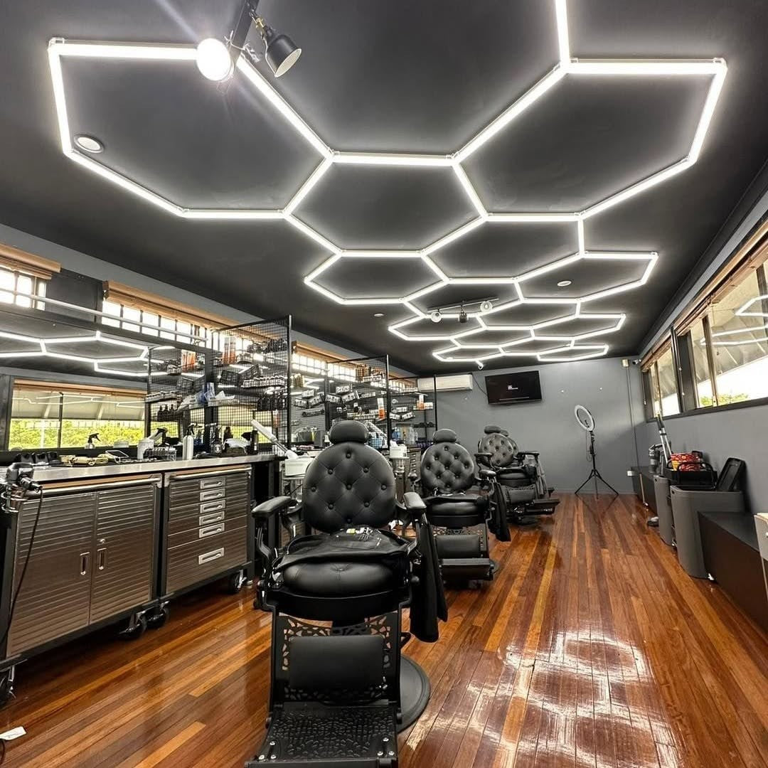 Garage Hexagon LED Light 50000H 6500K Ultra Bright for Home Gym Barbershop Car Detailing Bar Basement Workshop Ceiling Lighting
