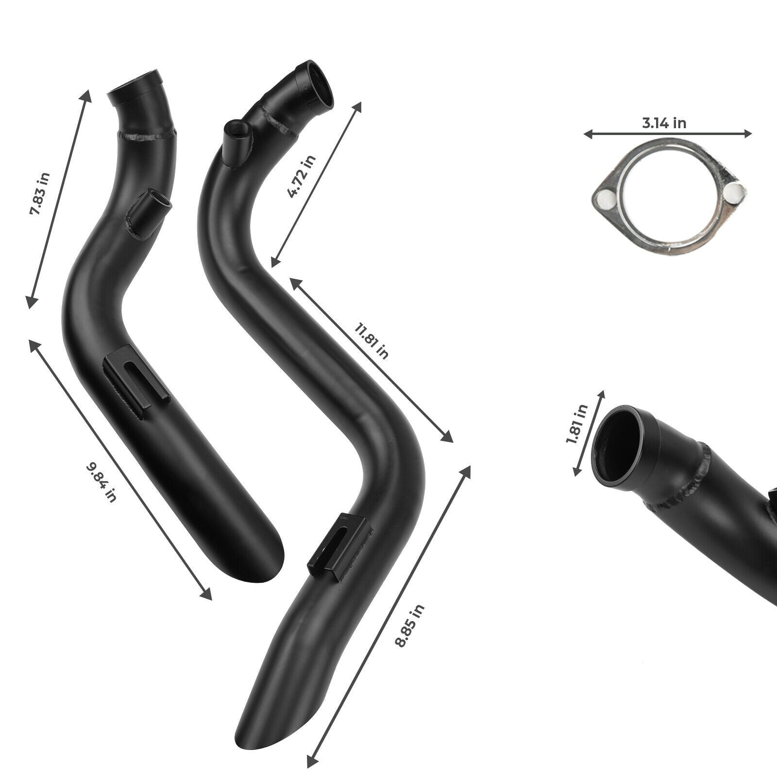 KEMIMOTO Motorcycle Exhaust Pipes 2" Drag Pipes Exhaust For Softail Dyna Sportster Chopper Bobber 1984-2017 Exhaust Systems Part