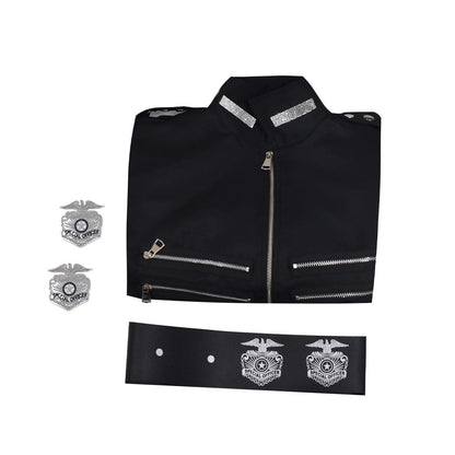 Michael Jackson BAD Tour Cosplay Costume Black Military Jacket Eagle Print Rivet — Unisex Stage Performance Outfit