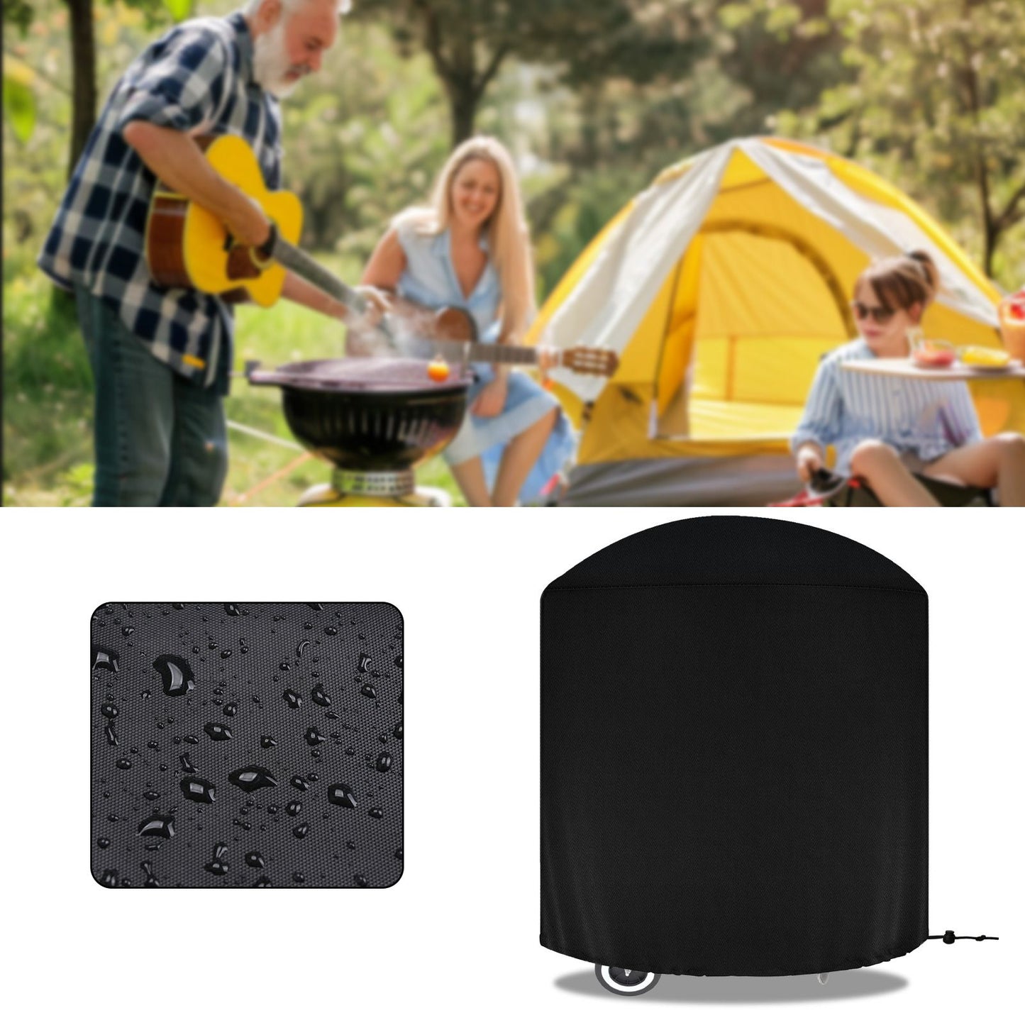 Outdoor BBQ Grill Covers For Charcoal & Gas Grills Waterproof Anti-Dust Weather-Resistant Anti-UV Heavy Duty Barbecue Cover