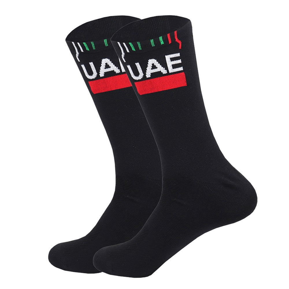 New White UAE Team INEOS Cycling Socks Non Slip Soccer Socks Cushioned Breathable For Running Basketball Bike Sports Grip Socks