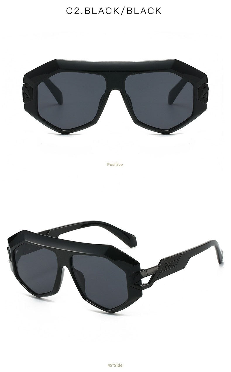 OptiLyra Brand Fashionable Large-Frame Toad Glasses High-Quality Trendy Street Sunglasses Retro Men Aviator Sunglasses