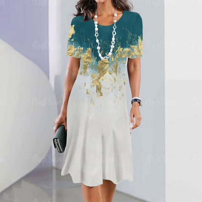 2024 New Women's Dresses Graphic Print Elegant & Beautiful Midi Dresses Plus Siz