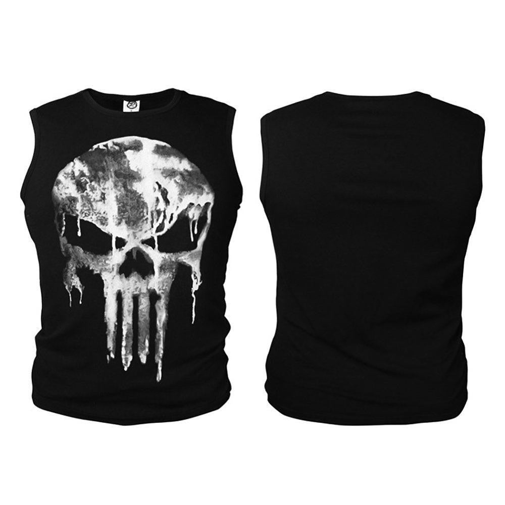 Punisher Streetwear Tshirt Men Hip Hop Funny Compression Shirts Mens T Shirts Fashion Boyfriend Gift Cotton Print Casual T-shirt