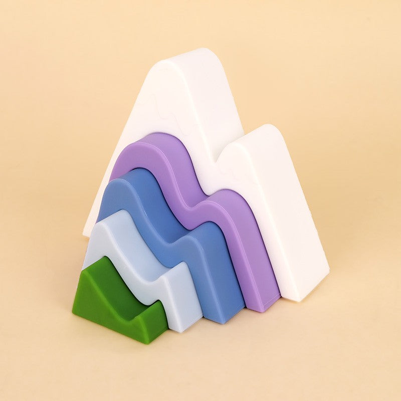 New Children Montessori Arch Bridge Mountains Tunnel Blocks Silicone Toys Baby early Education Colourful Cognitive Blocks Toys