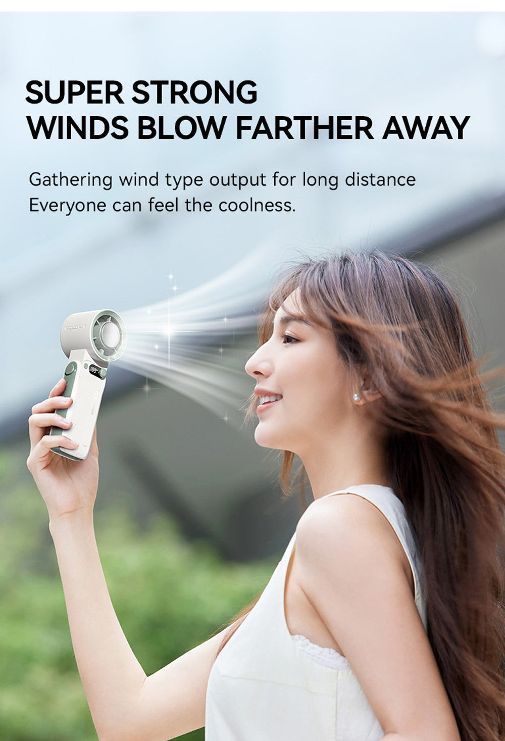 Handheld Turbo Fan, 199 Speed Settings, USB Cooling, Long Battery Life, Quiet And Portable For Outdoor