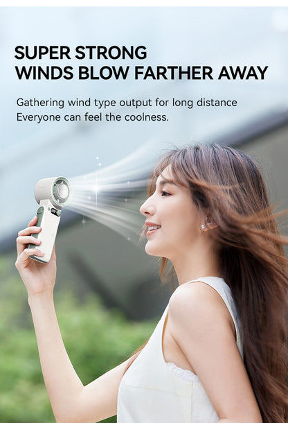 Handheld Turbo Fan, 199 Speed Settings, USB Cooling, Long Battery Life, Quiet And Portable For Outdoor