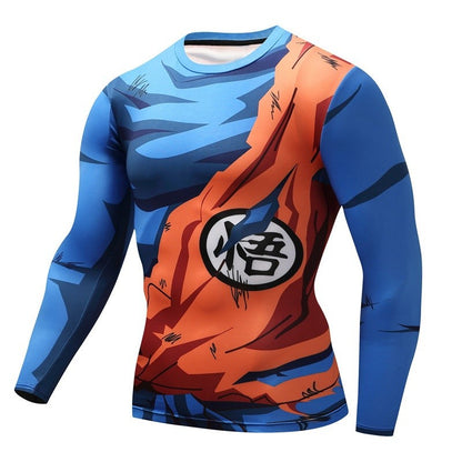 2025/26 Popular Anime COS Dragon Ball Wukong Fitness Sportswear Long Sleeved T-shirt for Teenagers and Men Adult Gym Top