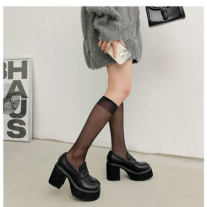 autumn Platform Mary Jane Shoes Ladies Hot Sale High Heels Loafers Women Shoes Retro Chunky Heels Pumps Woman Uniform College