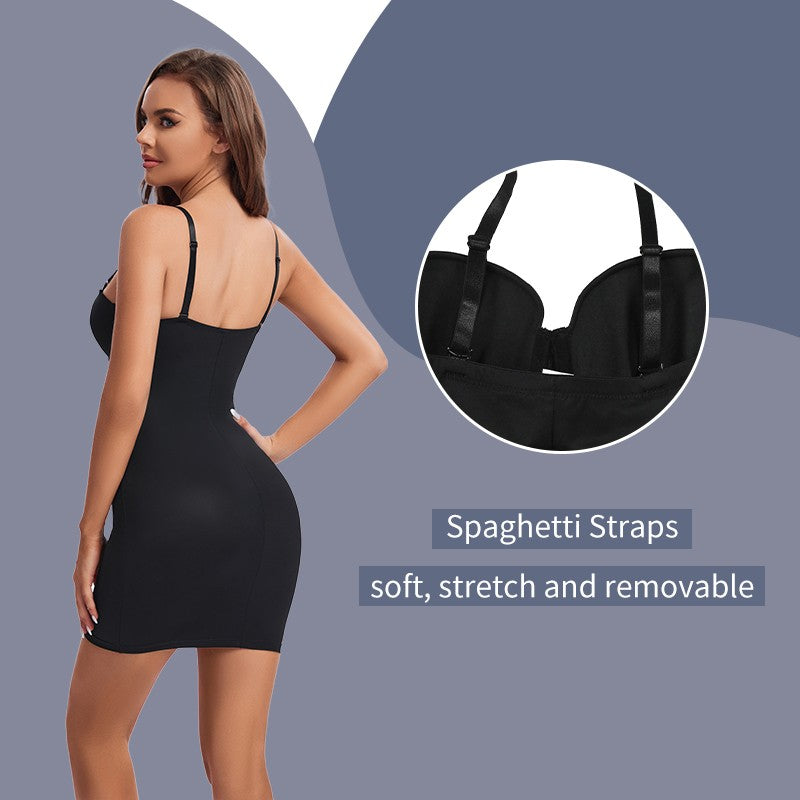 Wechery Woman Clothes Stretch Tube Slimming Body Shapewear Control Slip Thigh Length Underwear White Evening Party Midi Dresses