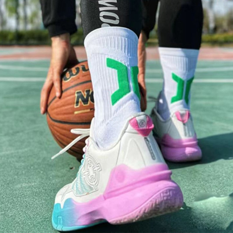 1/3 pairs professional men's basketball socks with thick towel bottom breathable sports socks men's long badminton socks
