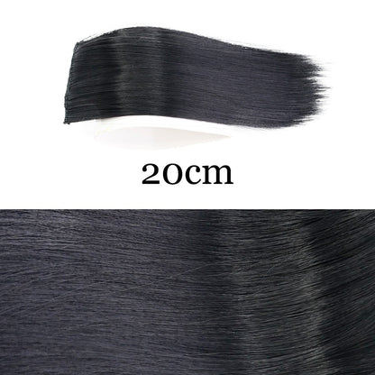 MERISI HAIR Apliques de Cabelo Sintético Liso Invisível com 2 Presilhas, Aumento de Volume, Extensões de Cabelo, Cobertura Lateral Superior