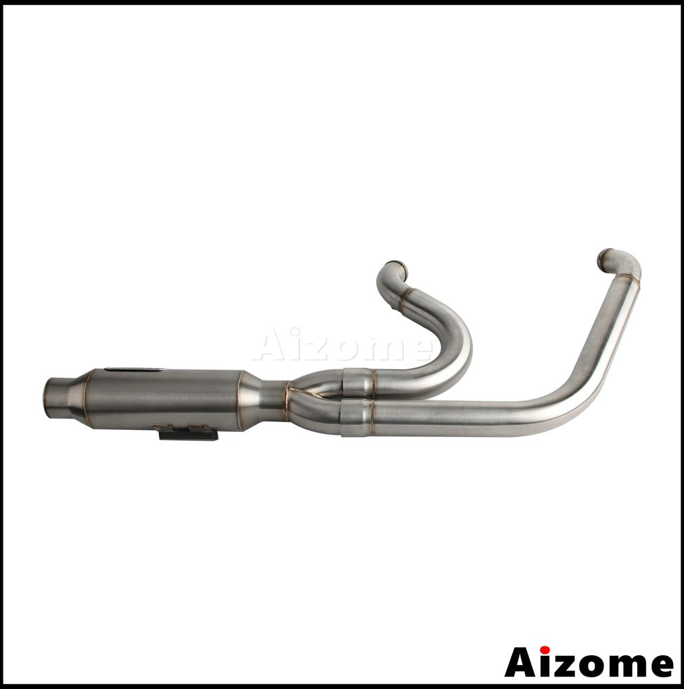 Motorcycle Racing 2-in-1 Exhaust Muffler 2.2" TIG Welded For Harley Dyna Fat Bob Street Bob Low Rider Super Wide Glide 2006-2017