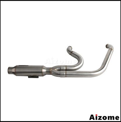 Motorcycle Racing 2-in-1 Exhaust Muffler 2.2" TIG Welded For Harley Dyna Fat Bob Street Bob Low Rider Super Wide Glide 2006-2017