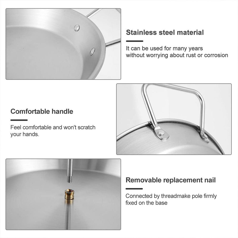 Stainless Steel Barbecue Grilling Rack for Steak Beer Metal Vertical Skewer Grilling Replacement Spikes with Handle Accessories