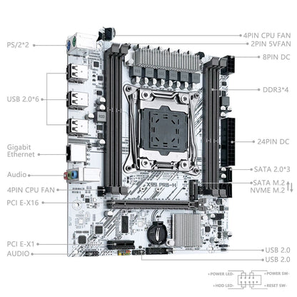 MACHINIST X99 Motherboard Kit Set With Intel LGA2011-3 Xeon E5 2696 V3 CPU DDR3 16GB 2400MHz ECC RAM NVME M.2 SATA White PR8-H