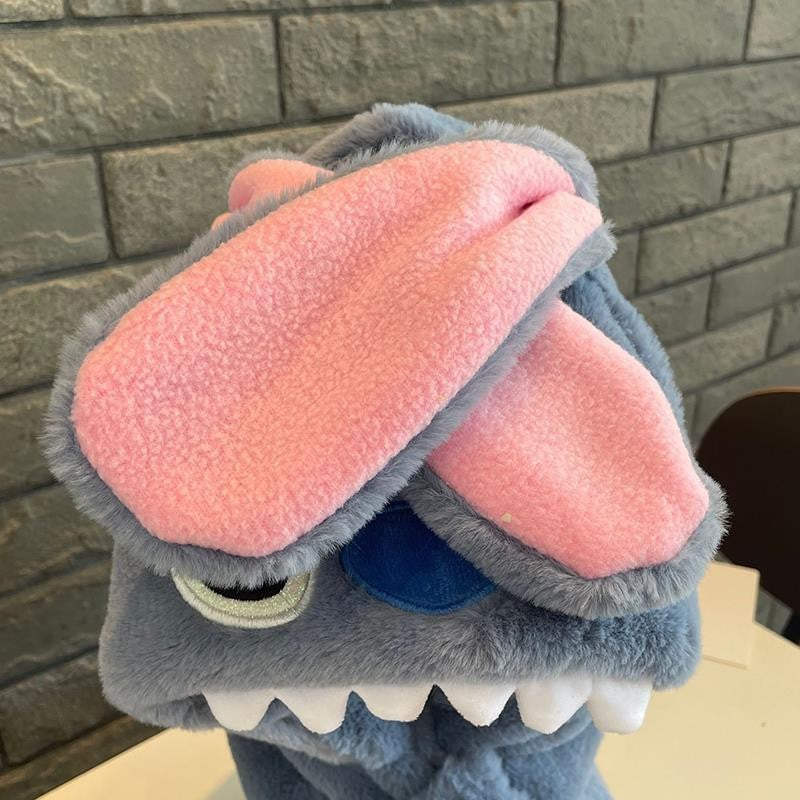 Disney Stitch Angel fofo criativo desenho animado infantil chapéu de pelúcia cachecol anime filme personalizado proteção de orelha chapéu quente engrossado