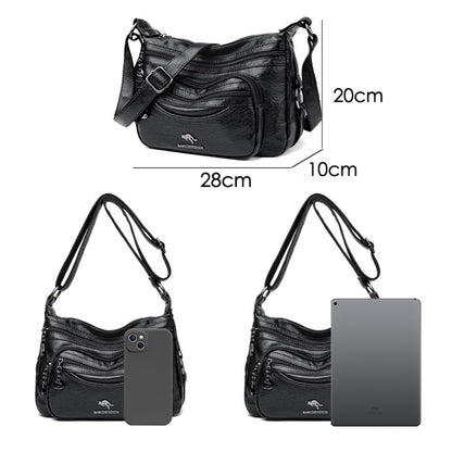 Top Quality Pu Leather Female Crossbody Multiple Pockets Bag Elegant Shoulder Bags for Women Casual Purses and Handbags Sac 2026