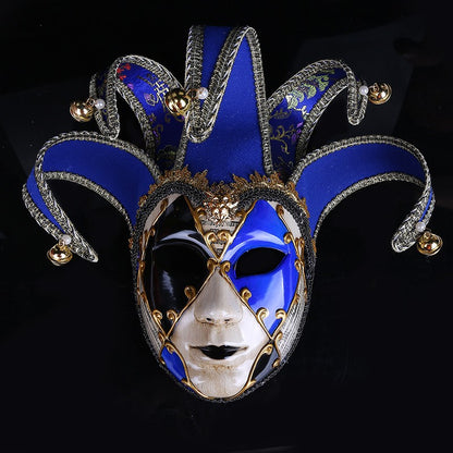 New Clown Mask Adult Masquerade Venice Retro Purple Masks Full Face Cosplay Scary Halloween Witch Mask Props Women Men